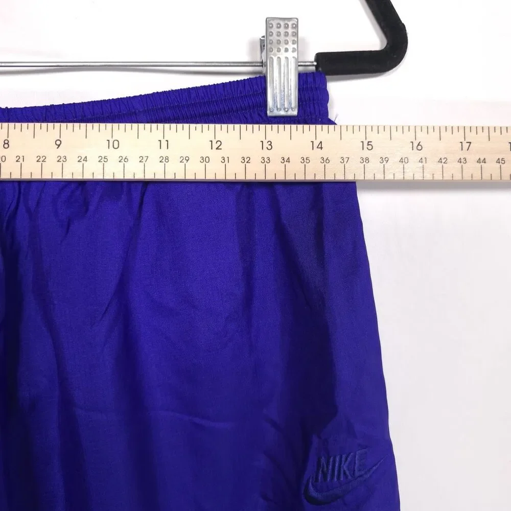 NIKE VINTAGE Track Pants LARGE S20509 BUS Ankle Zip Elastic Hem‎ Blue Nylon 90’s